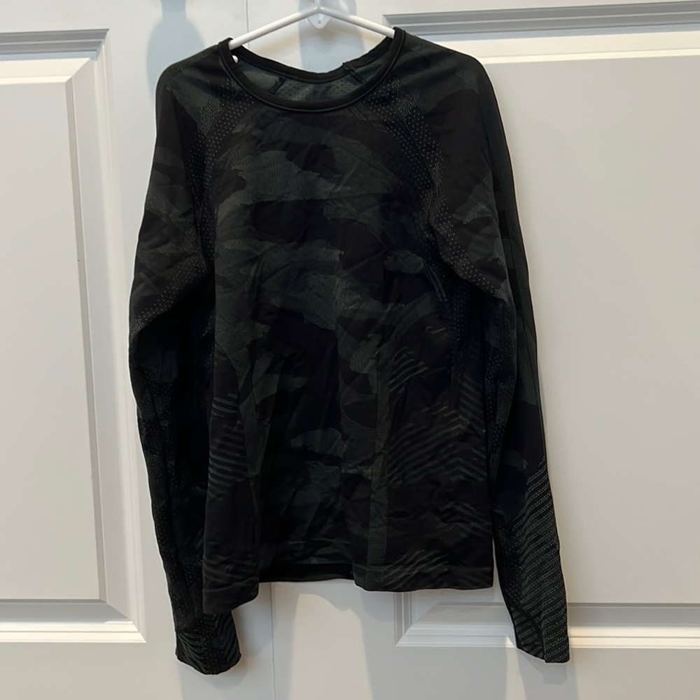 Black tight fitted, long sleeve